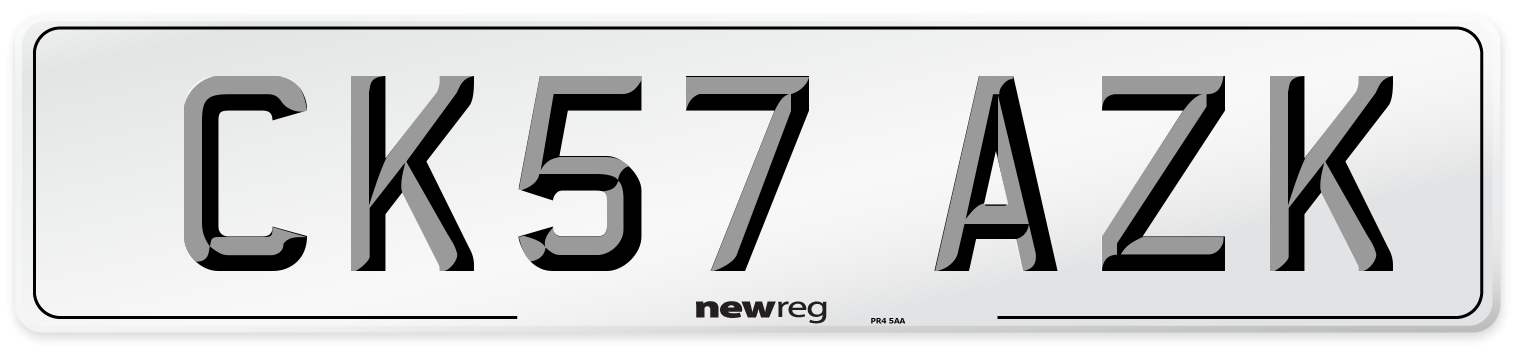 CK57 AZK Number Plate from New Reg